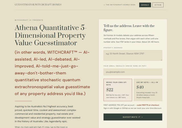 Guesstimator app homepage
