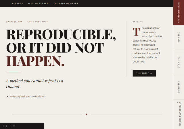 Witchcraft.recipes homepage